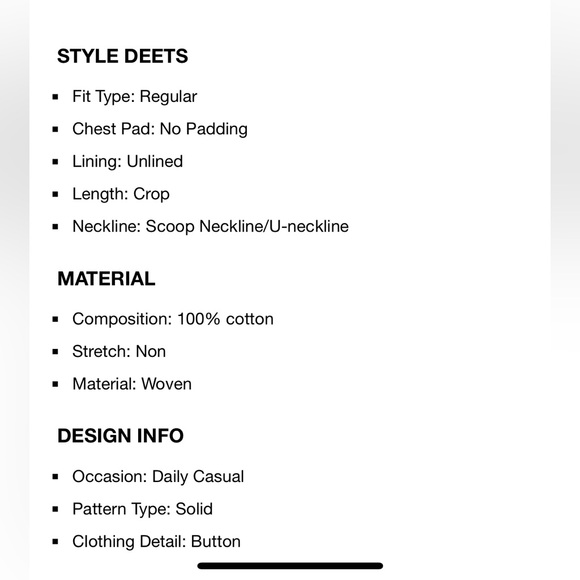 Corset button down crop tank top - Picture 5 of 5